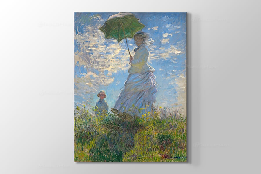 Claude Monet Şemsiyeli Kadın Tablosu