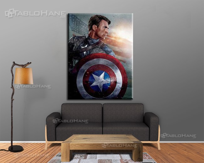 Kanvas Tablolarla  Yenilmezler (Avengers) : Kaptan Amerika / Steve Rogers