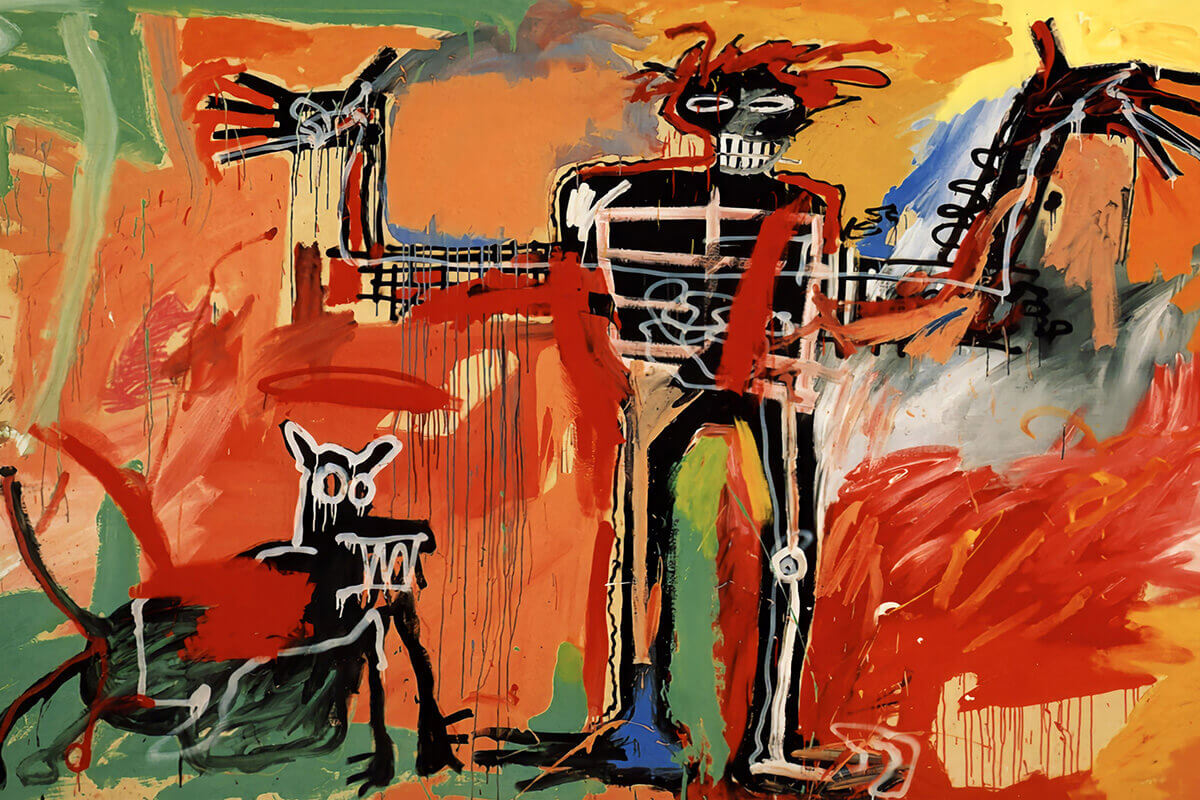 Jean Michel Basquiat : Boy and Dog in a Johnnypump Tablosu