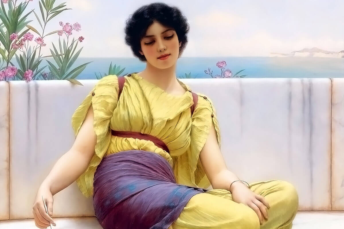 John William Godward : Idleness Tablosu