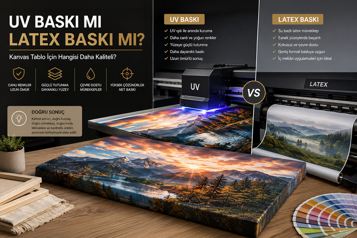 UV Baskı mı Latex Baskı mı? Kanvas Tablo İçin Hangisi Daha Kaliteli?