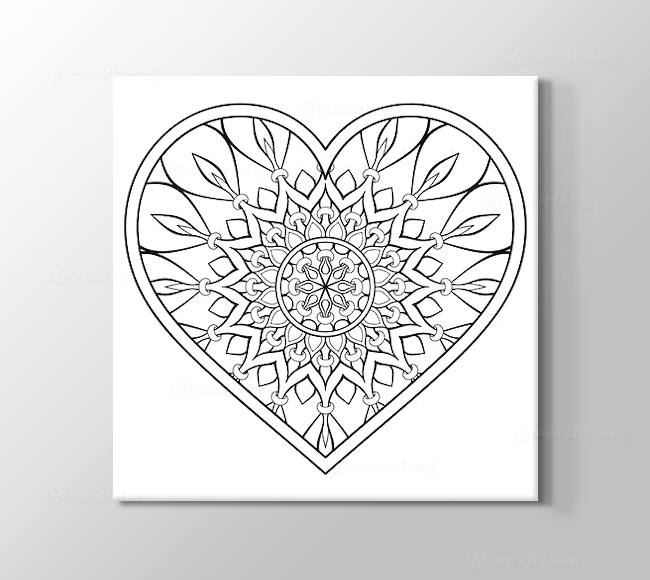 kalp ve çiçekler boyama